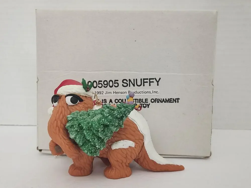 1992 Grolier Snuffy Sesame Street Christmas Ornament Jim Henson Boxed